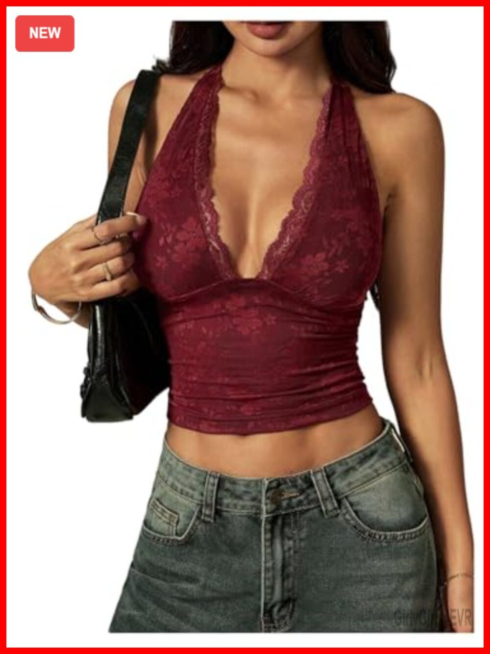 Lace Halter Top Y2k Backless Slim Fit
